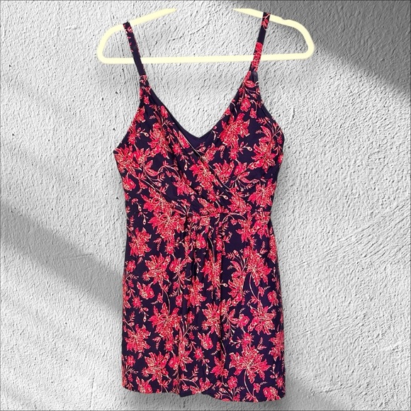 Lands End Large One‎ Piece UPF 50+ Tulip Wrap Swimdress Modest Cruise Vacation